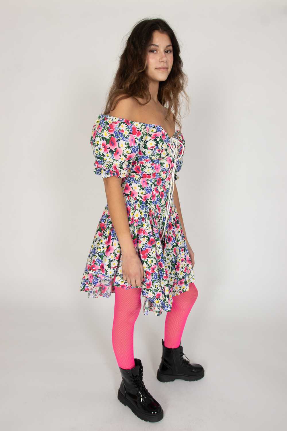 Vintage Puff Sleeve Floral Dress - image 4