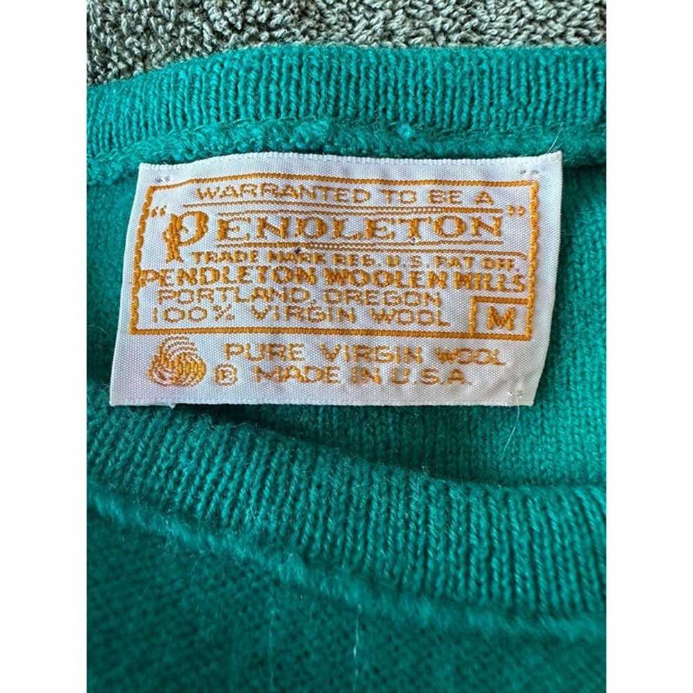 Vintage 80s Pendleton Sleeveless Sweater Vest Med… - image 9