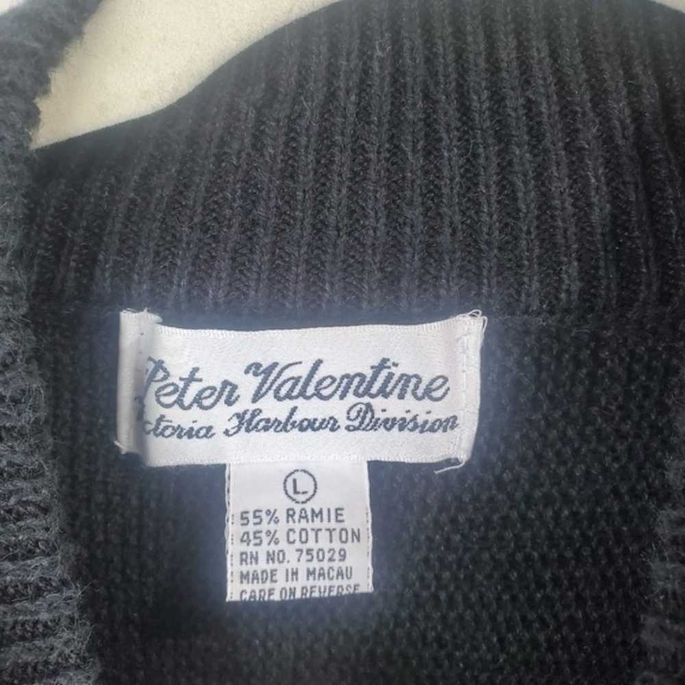 Peter Valentine black knitted vintage jeweled swe… - image 2