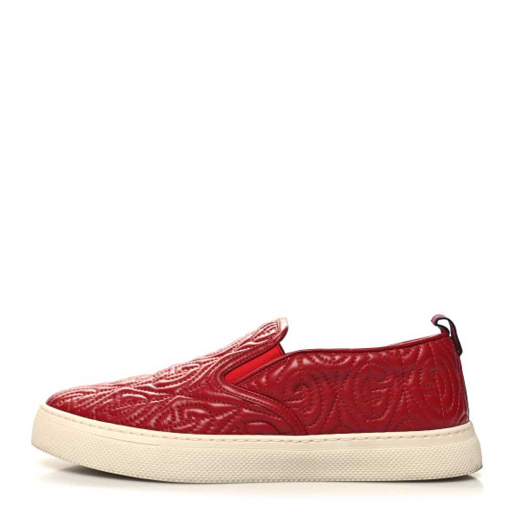 GUCCI Nappa Web G Rhombus Quilted Mens Slip On Sn… - image 1