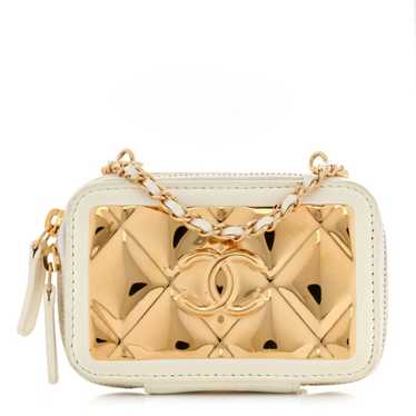 CHANEL Lambskin Quilted Golden Plate Clutch With … - image 1