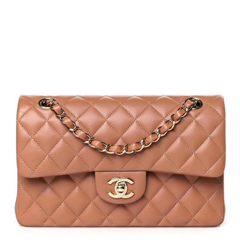 CHANEL Lambskin Quilted Small Double Flap Brown - image 1