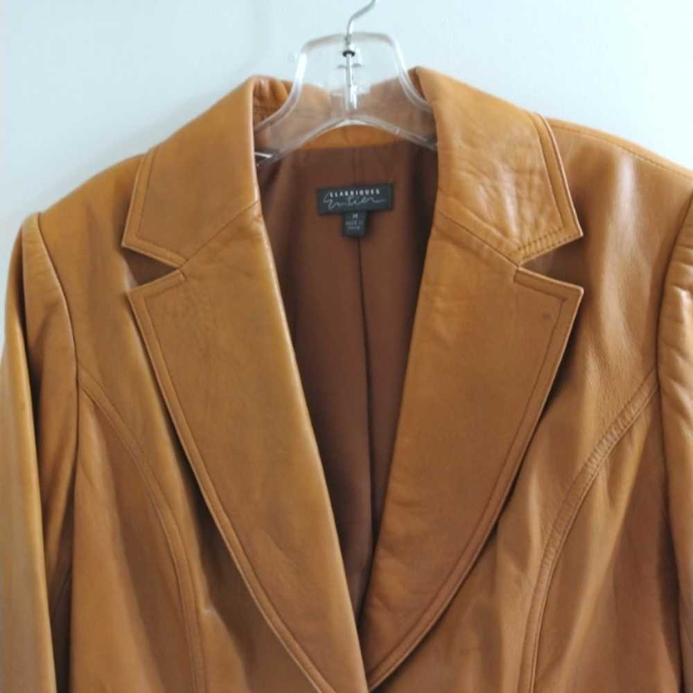 Luxe Soft LEATHER Jacket Sz M BUTTERY SOFT Runway… - image 6
