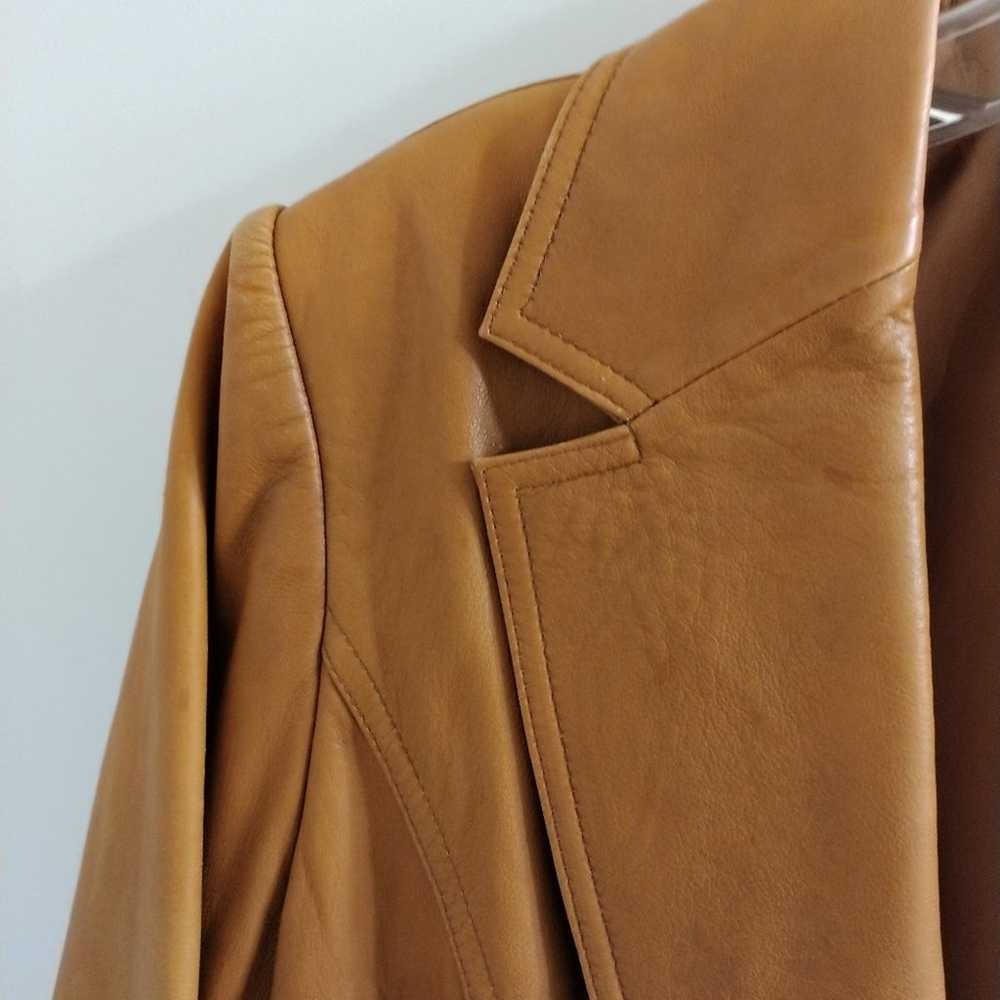 Luxe Soft LEATHER Jacket Sz M BUTTERY SOFT Runway… - image 8