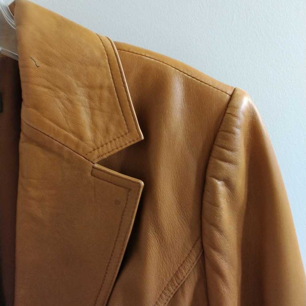 Luxe Soft LEATHER Jacket Sz M BUTTERY SOFT Runway… - image 9