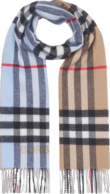 Burberry Classic Beige / Blue Check 100% Cashmere 