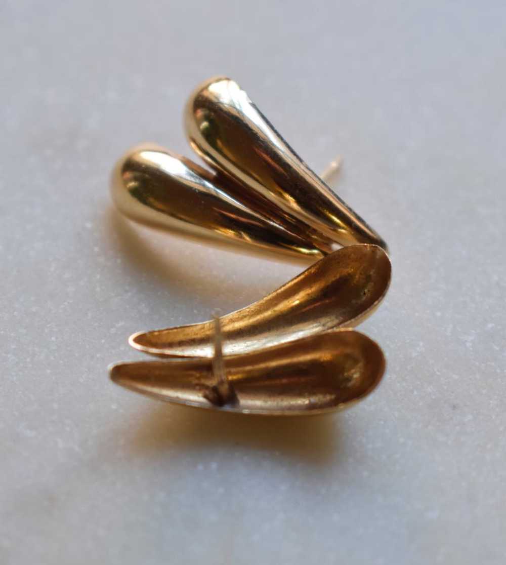 14K Gold Double Teardrop Earrings | Used,… - image 2