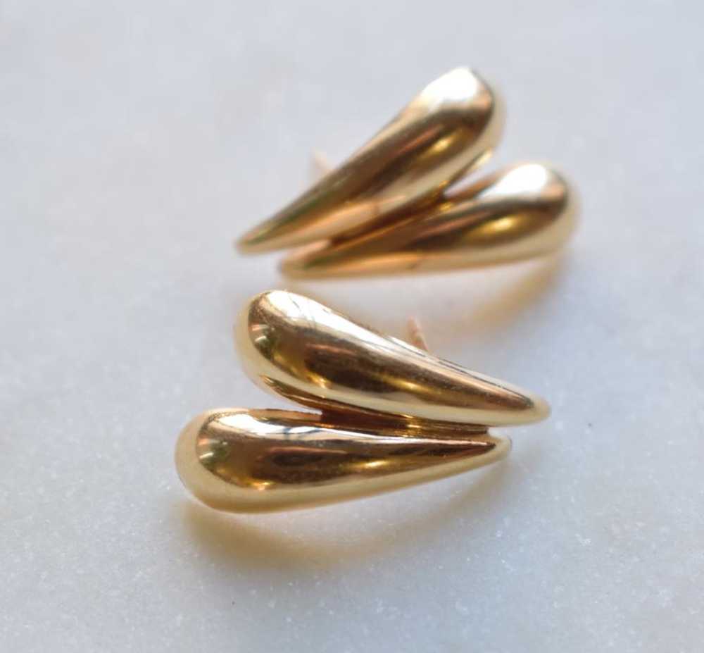 14K Gold Double Teardrop Earrings | Used,… - image 5