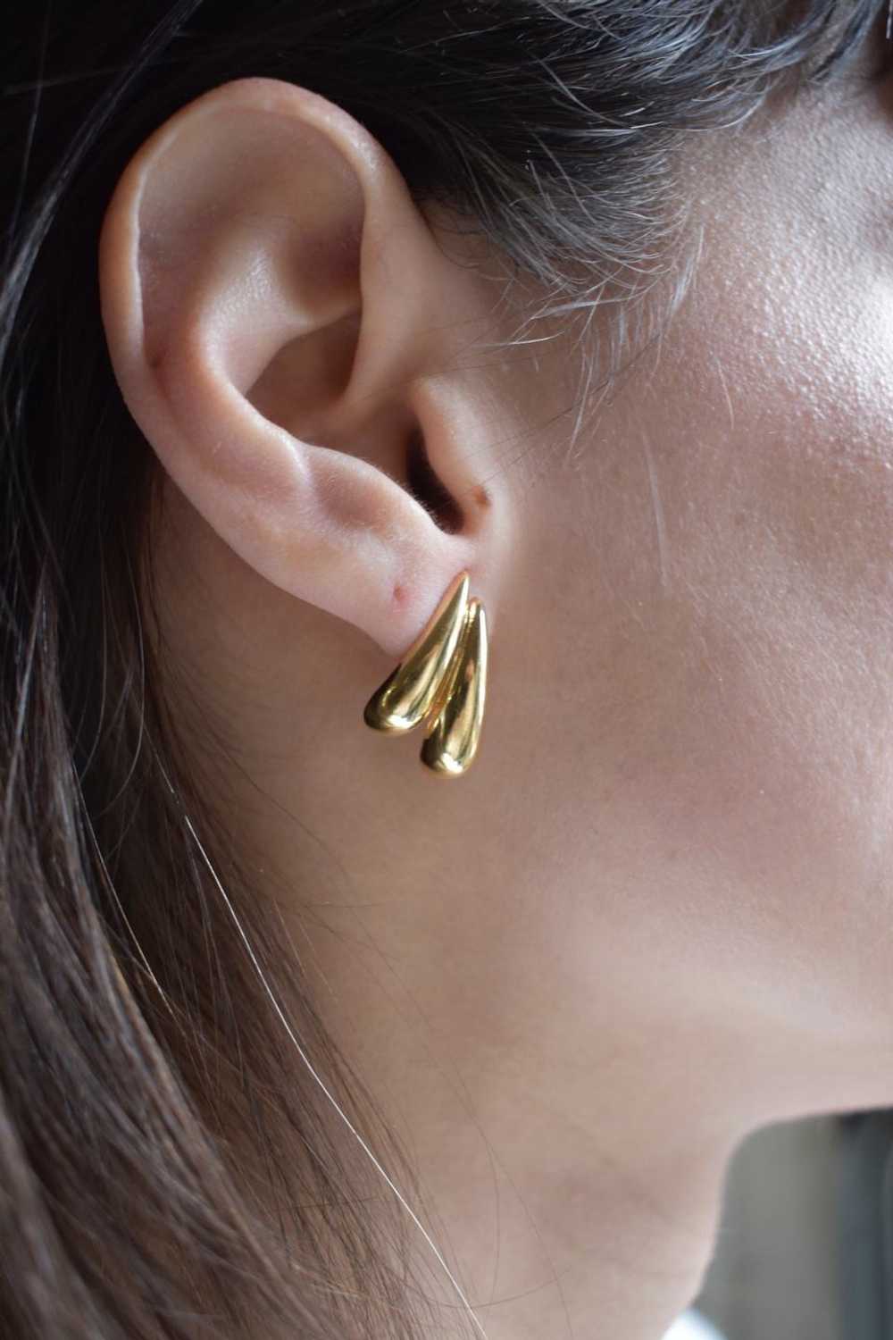 14K Gold Double Teardrop Earrings | Used,… - image 6