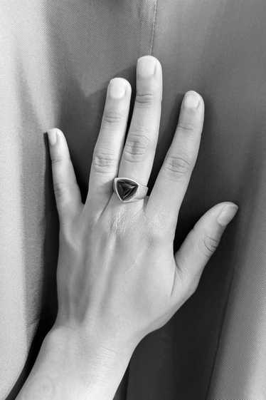 Vintage Pointed Signet Ring - Sterling Silver/Onyx