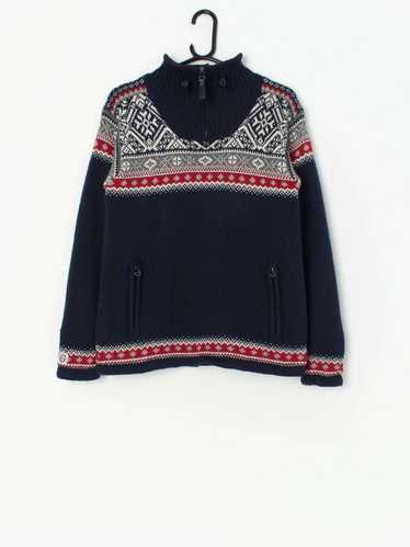 Vintage quarter zip knitted jumper – Small - image 1