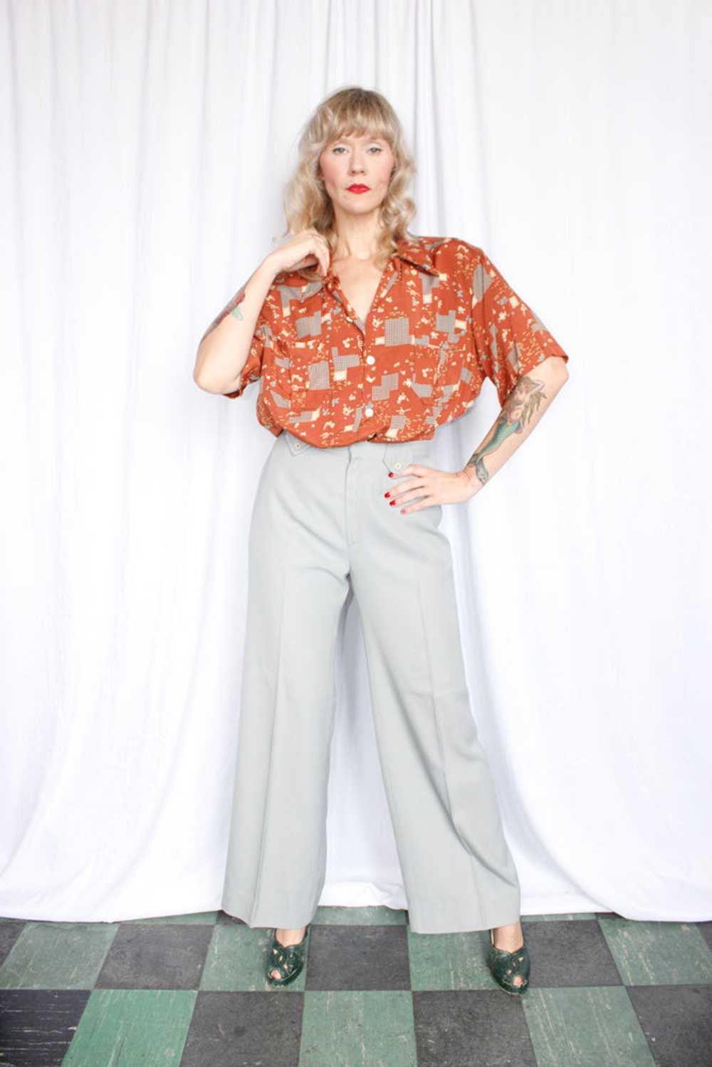 1970s does 40s Happy Legs Wide Leg Pants - 30" - image 3