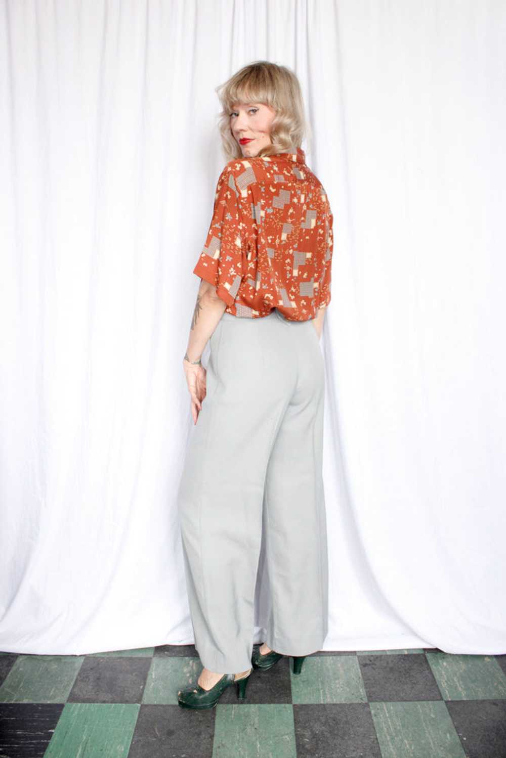 1970s does 40s Happy Legs Wide Leg Pants - 30" - image 6