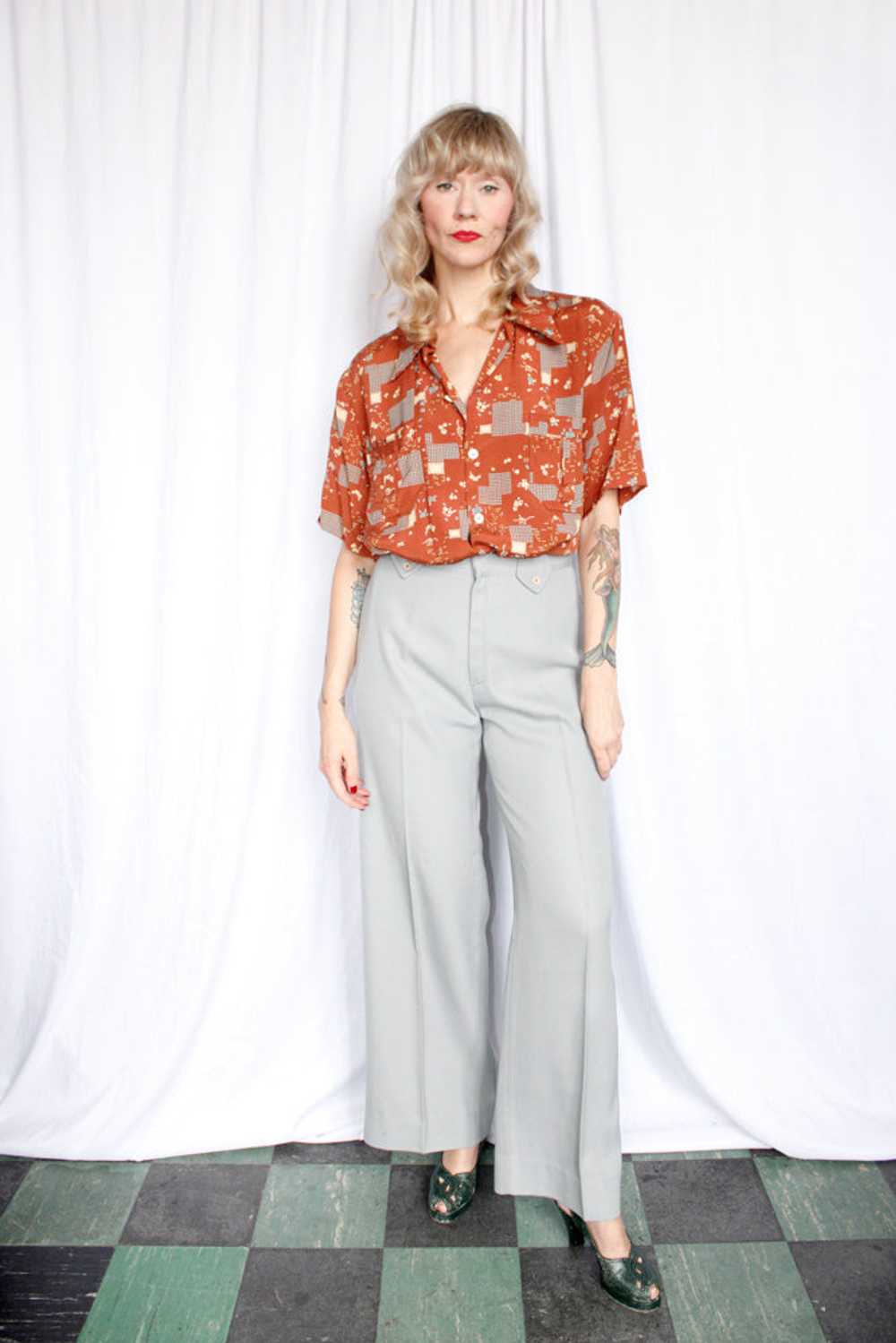 1970s does 40s Happy Legs Wide Leg Pants - 30" - image 7