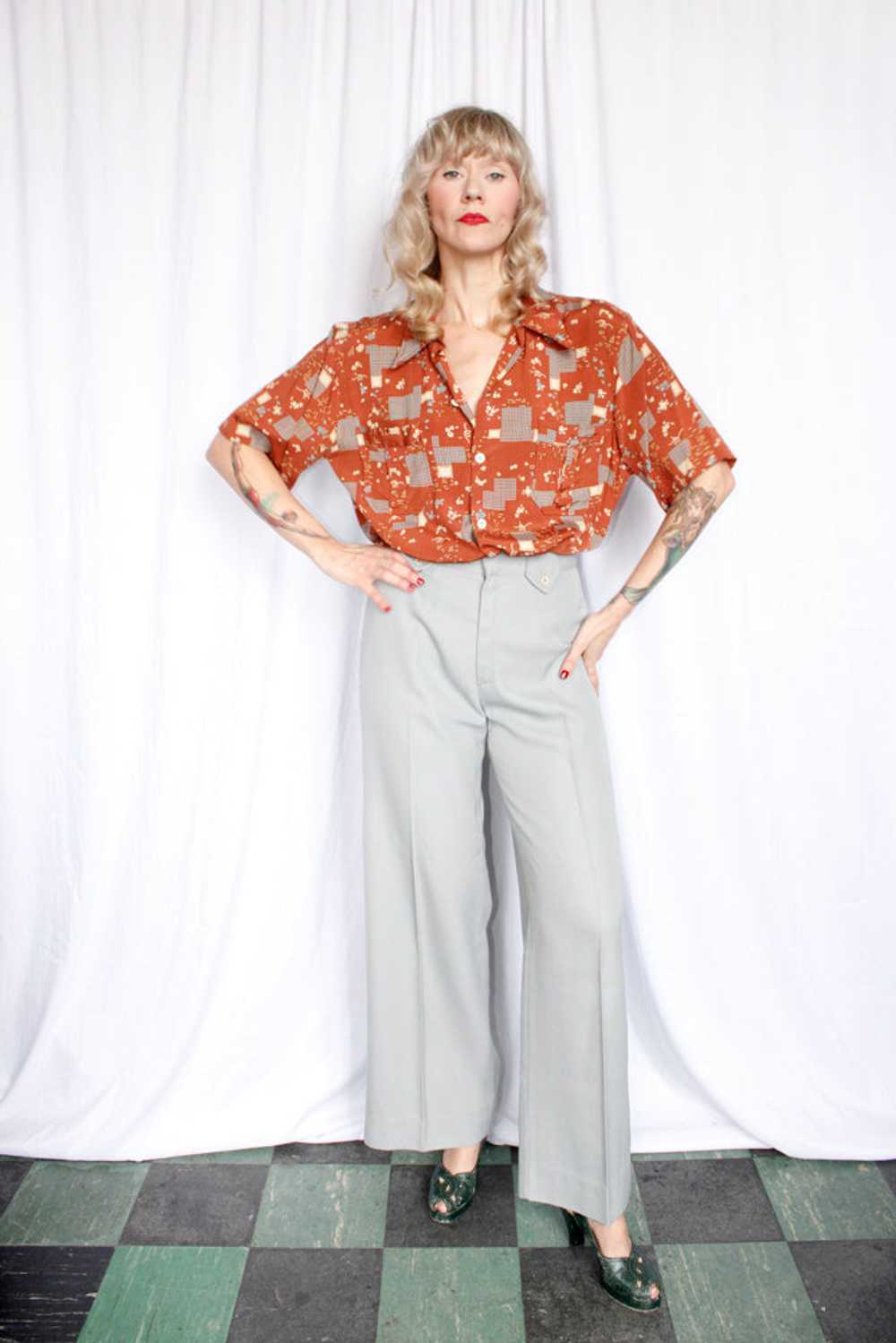 1970s does 40s Happy Legs Wide Leg Pants - 30" - image 8