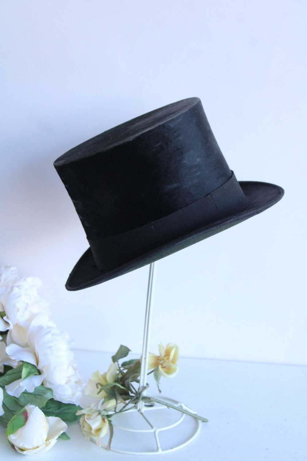 Vintage Antique 1800s Top Hat - image 7