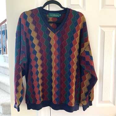 Vintage Tundra Canada Coogi Style Rainbow Sweater - image 1