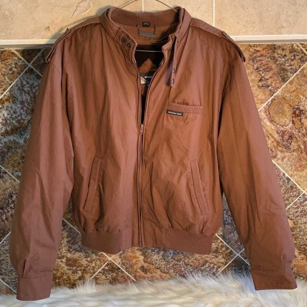 Brown Member's Only Classic Racer Jacket with Det… - image 1