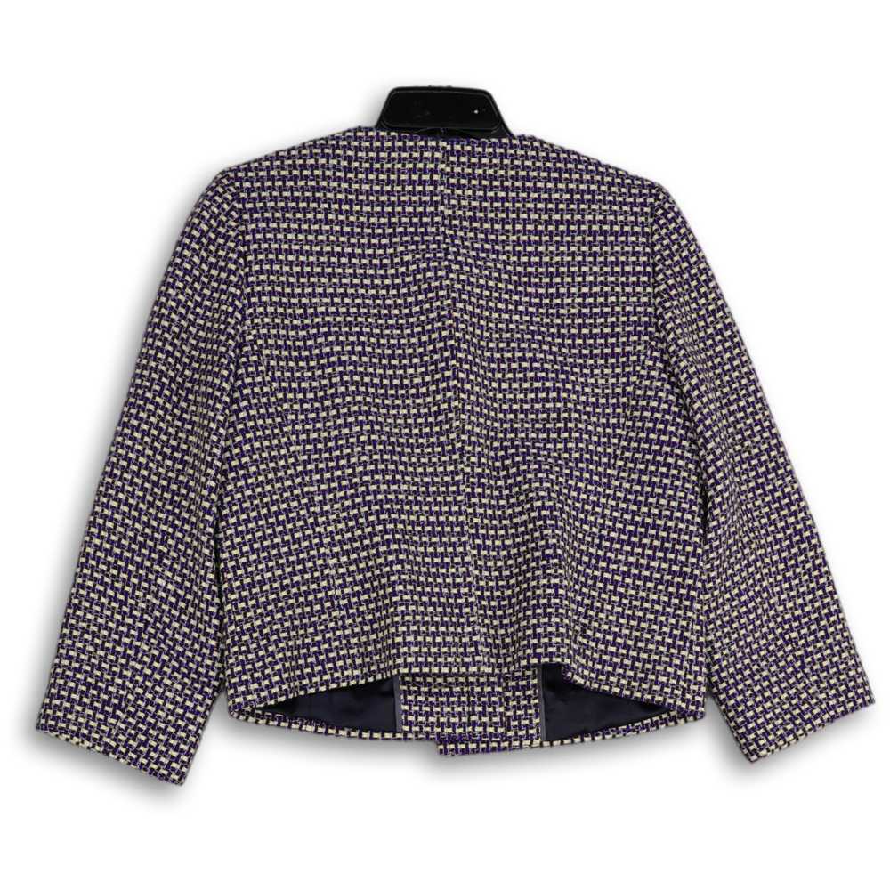 J. Crew Womens Purple Tweed Long Sleeve Collarles… - image 2