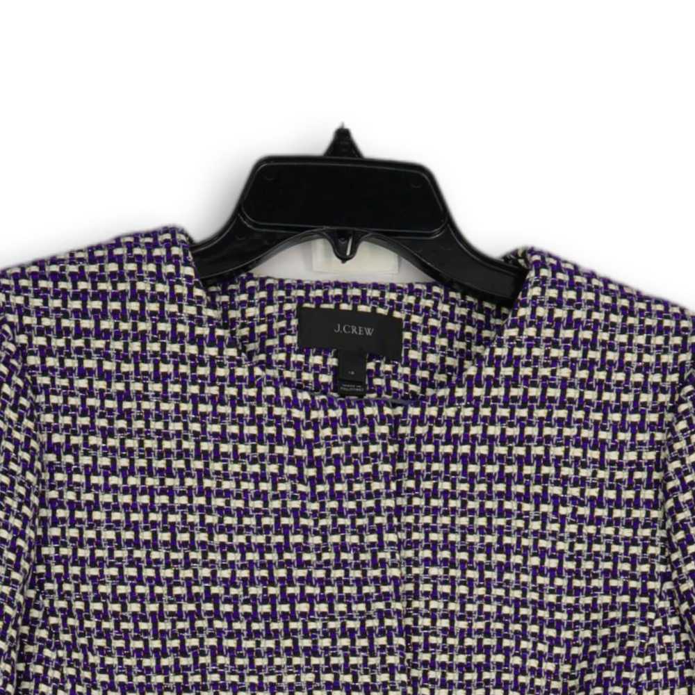 J. Crew Womens Purple Tweed Long Sleeve Collarles… - image 3