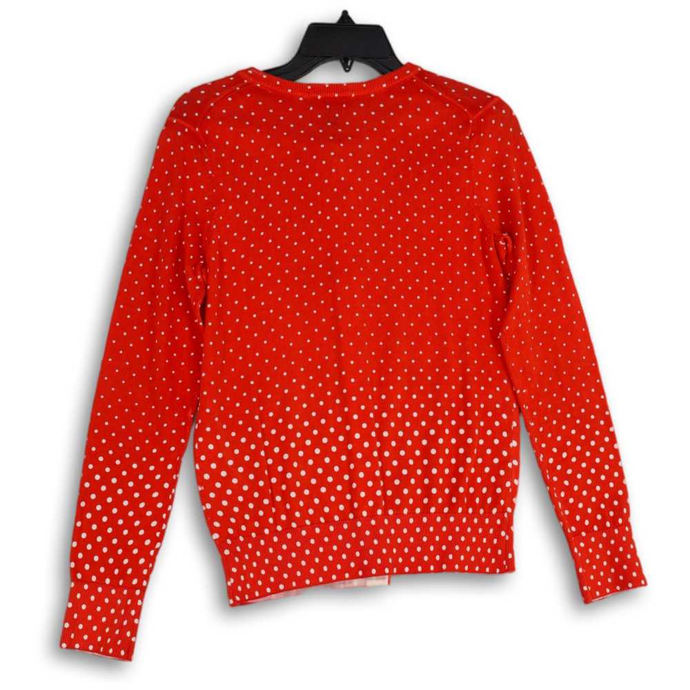 Land's End Womens Red Knitted Polka Dot Long Slee… - image 2