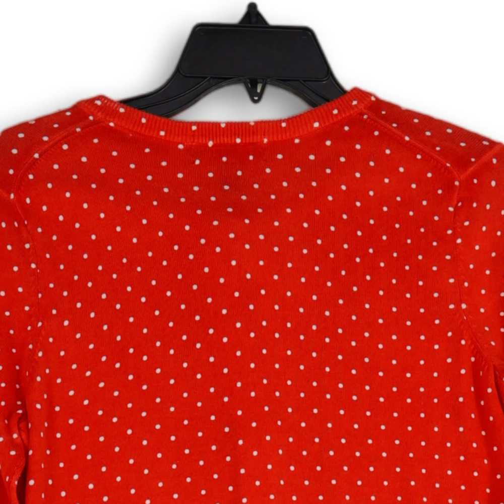 Land's End Womens Red Knitted Polka Dot Long Slee… - image 4
