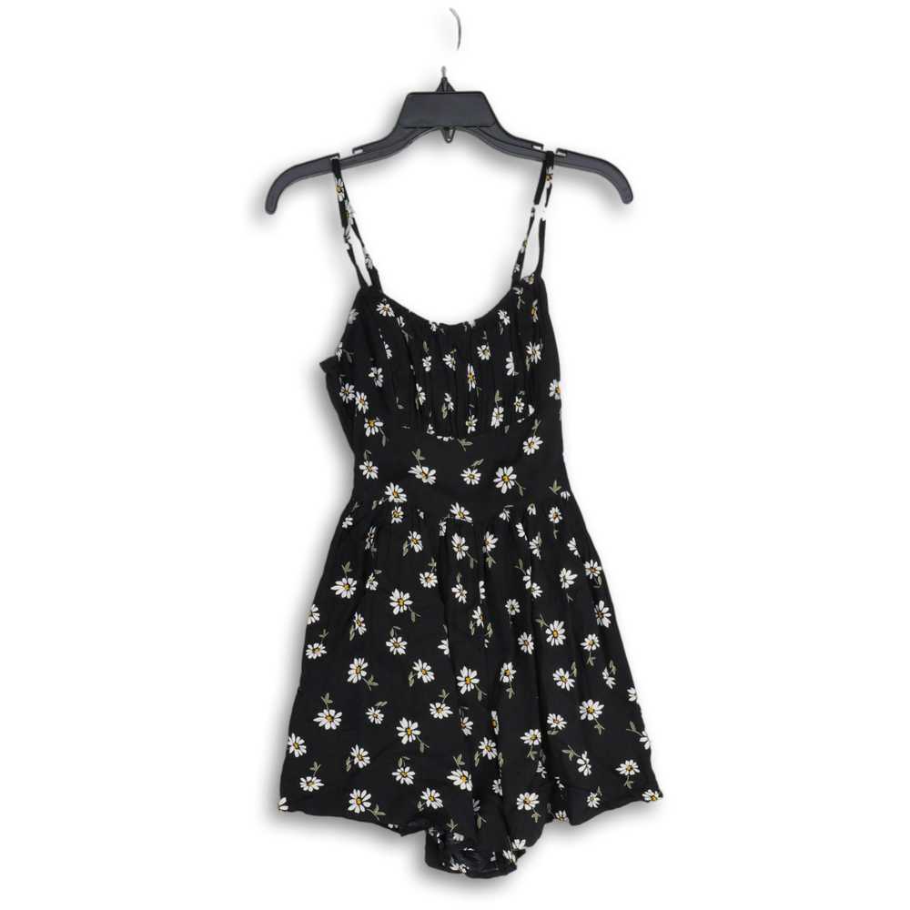 NWT Womens Black Floral Pleated Spaghetti Strap O… - image 1