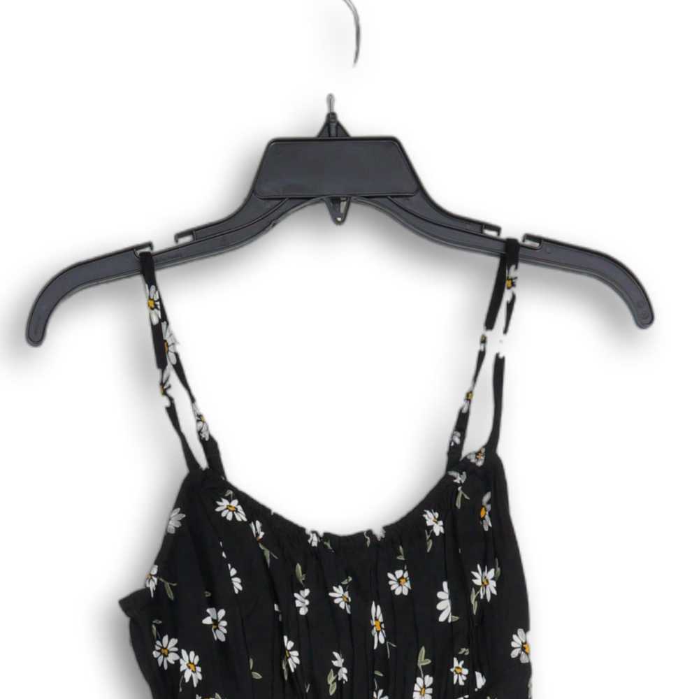 NWT Womens Black Floral Pleated Spaghetti Strap O… - image 3