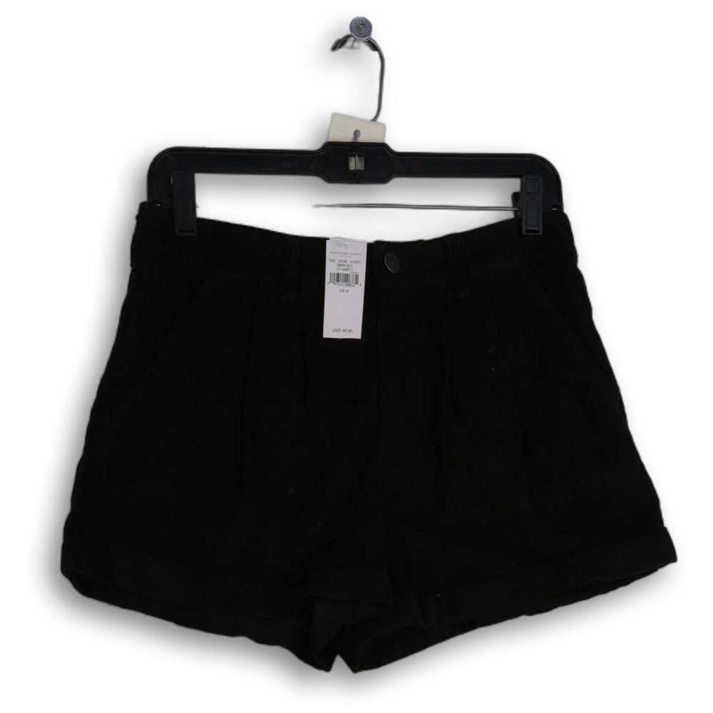 NWT Womens Black Pleated Slash Pocket Mom Shorts … - image 1