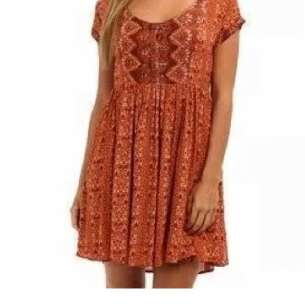 Free People Sundown Babydoll Dress Orange, Size S… - image 2