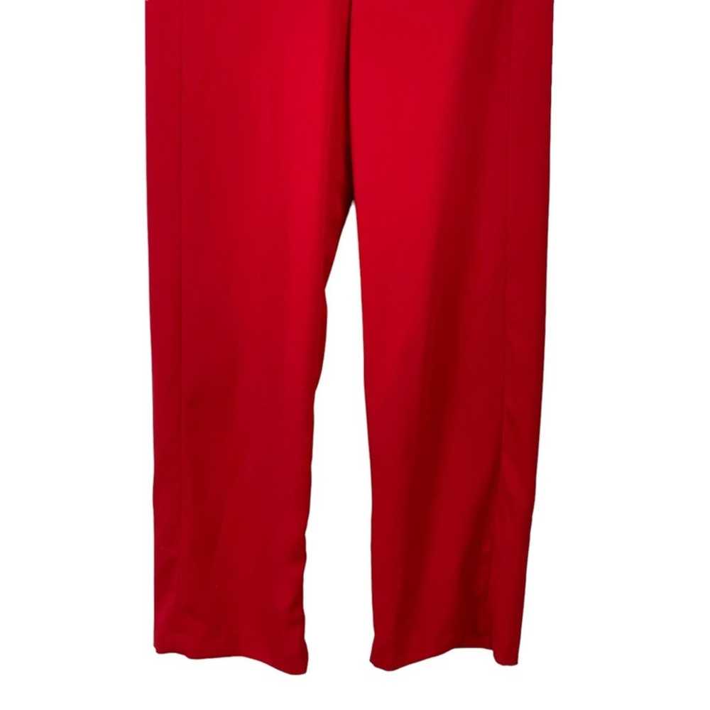 ZARA Halter Neck Jumpsuit Red Open Back Wide Leg … - image 9