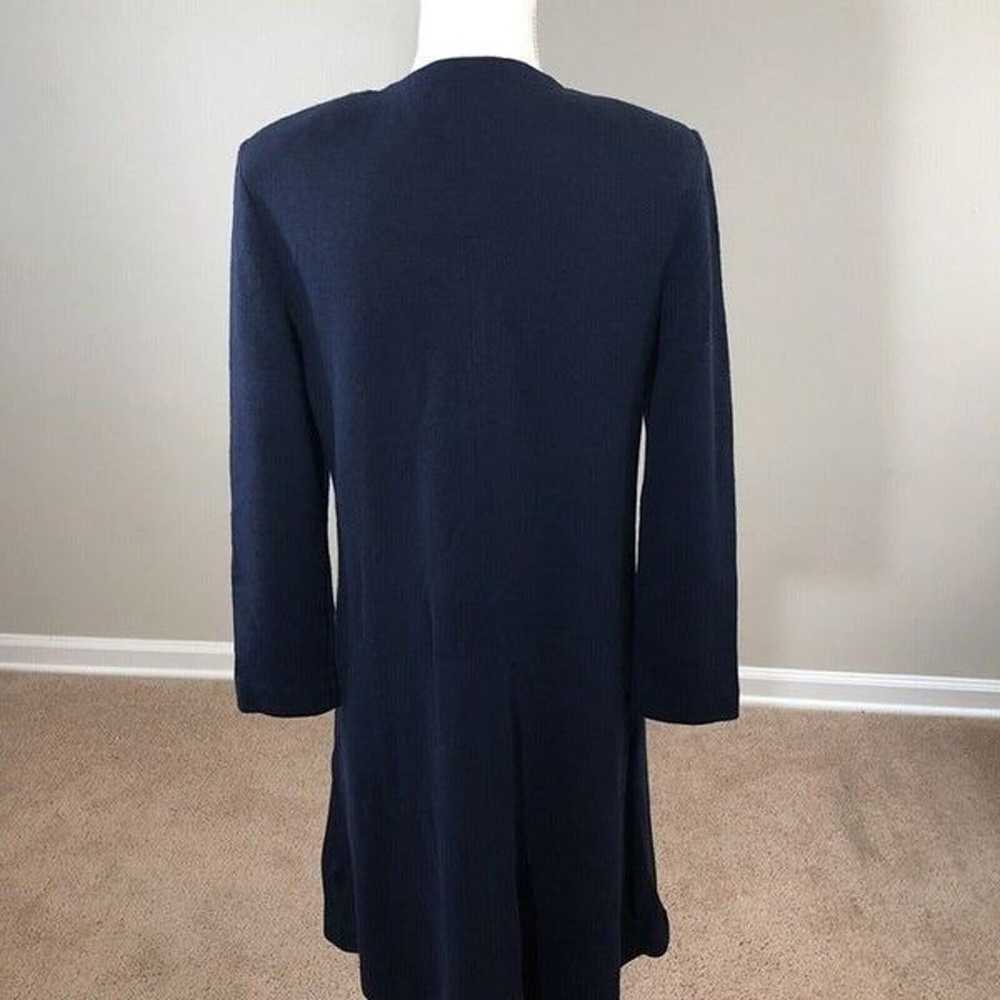Vtg Castleberry Navy Blue Wool Blend Dress 6  Mod… - image 9