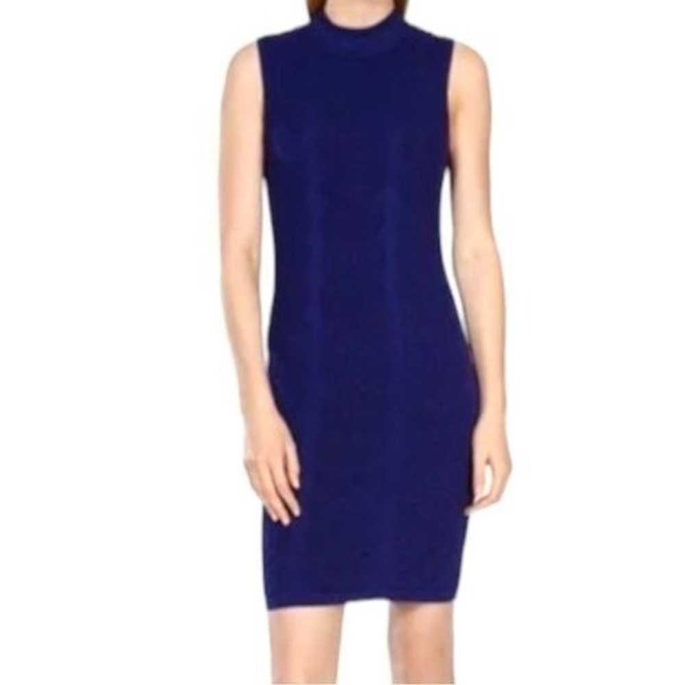 Karen Millen Blue Cable Knit Design Bodycon Dress… - image 2