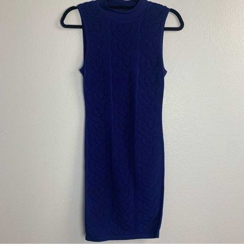 Karen Millen Blue Cable Knit Design Bodycon Dress… - image 3