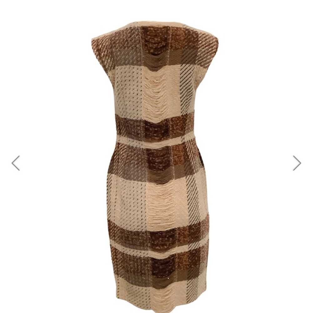 Escada Brown Multi Wool Plaid Sleeveless Dress wi… - image 2