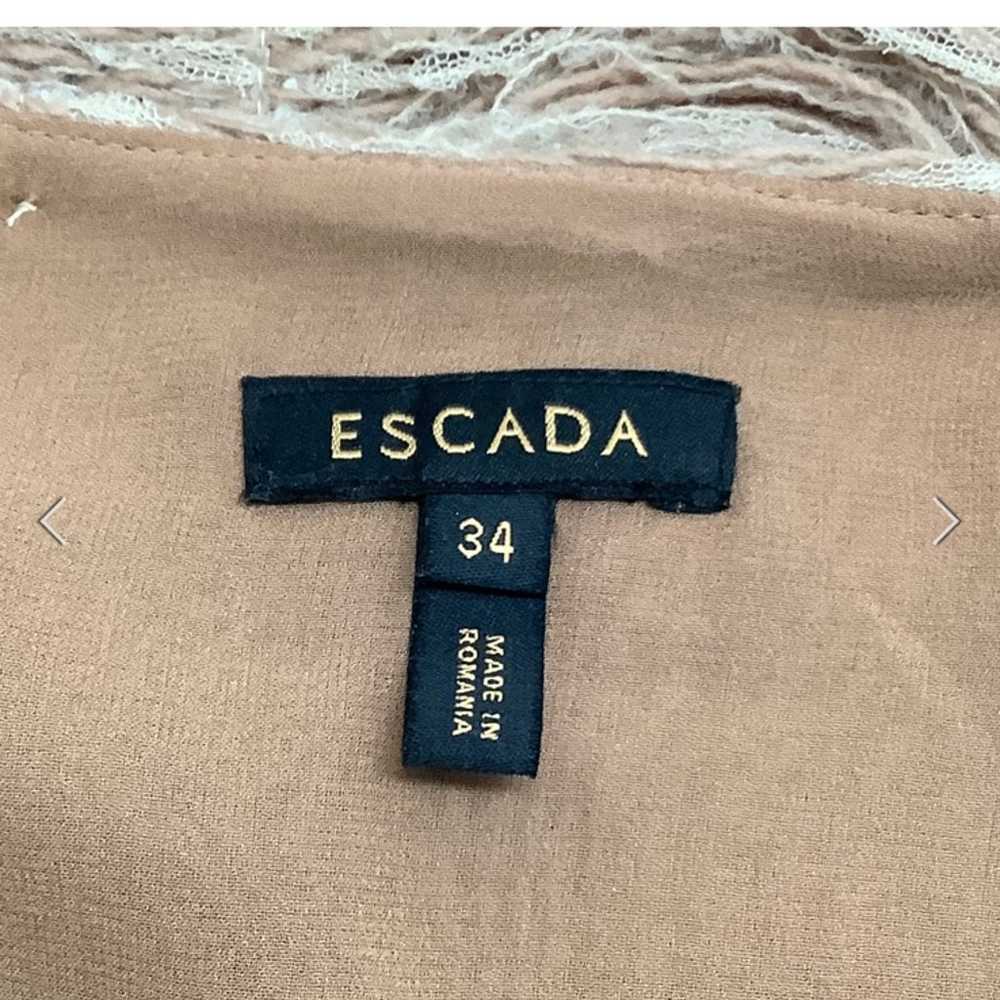 Escada Brown Multi Wool Plaid Sleeveless Dress wi… - image 3