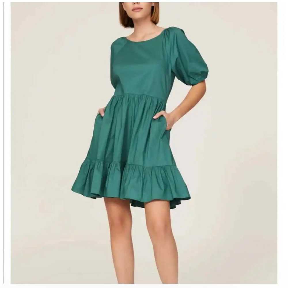 Peter Som Collective Green Puff Sleeve Open Back … - image 2
