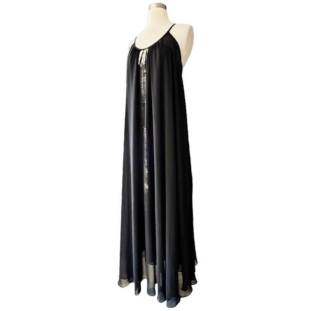 ALEF ALEF Black Maxi Chiffon Dress Sleeveless Gol… - image 4