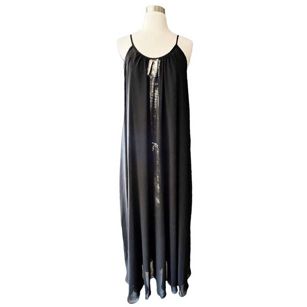 ALEF ALEF Black Maxi Chiffon Dress Sleeveless Gol… - image 8