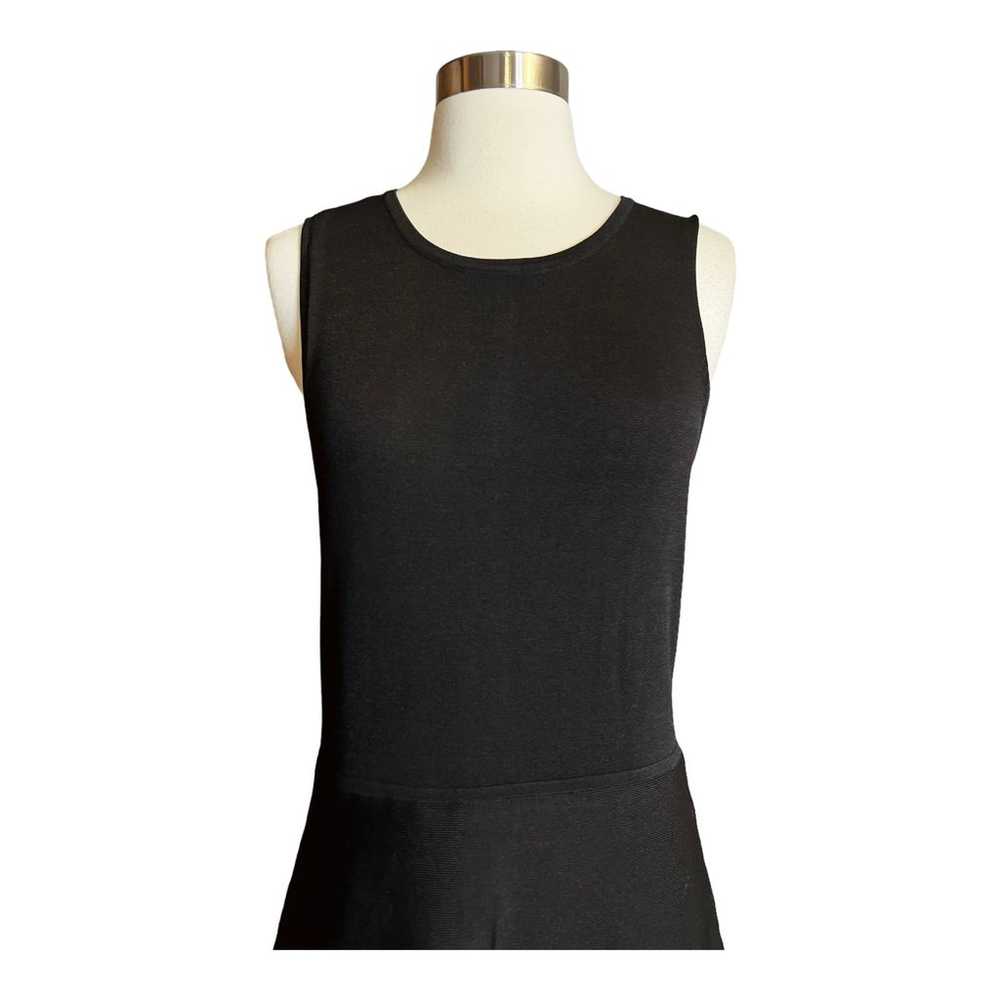 PARKER Black Knit Dress Faux Leather Cutout Trim … - image 10