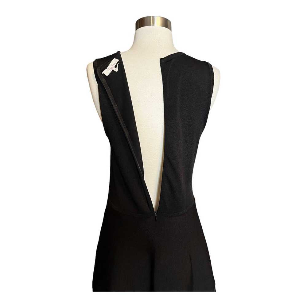 PARKER Black Knit Dress Faux Leather Cutout Trim … - image 5