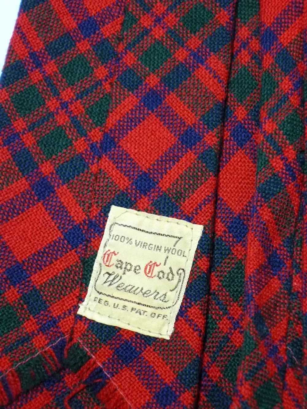 Vintage 1940s-50s Cape Cod Weavers Red Wool Tarta… - image 3