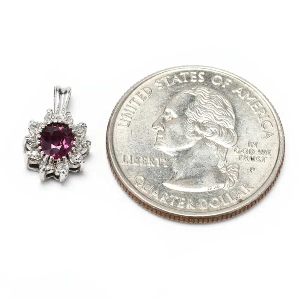 0.62ctw Ruby and Diamond Pendant, 14k White Gold,… - image 3