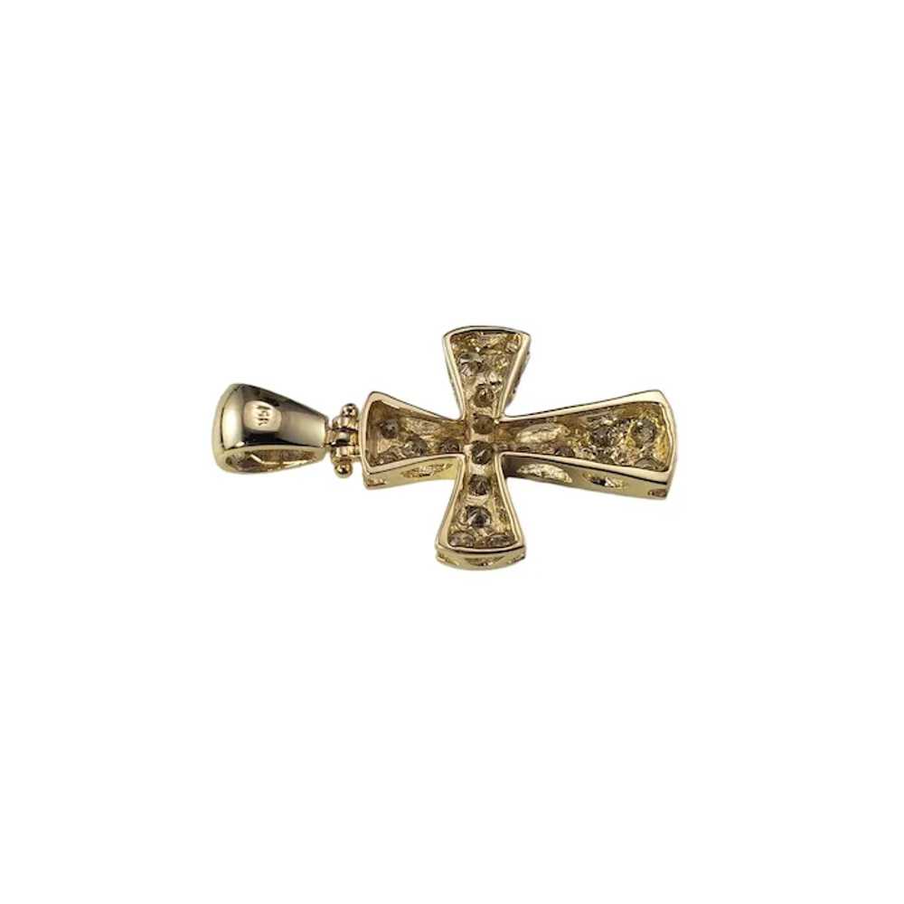 14 Karat Yellow Gold Diamond Cross Pendant #16843 - image 3