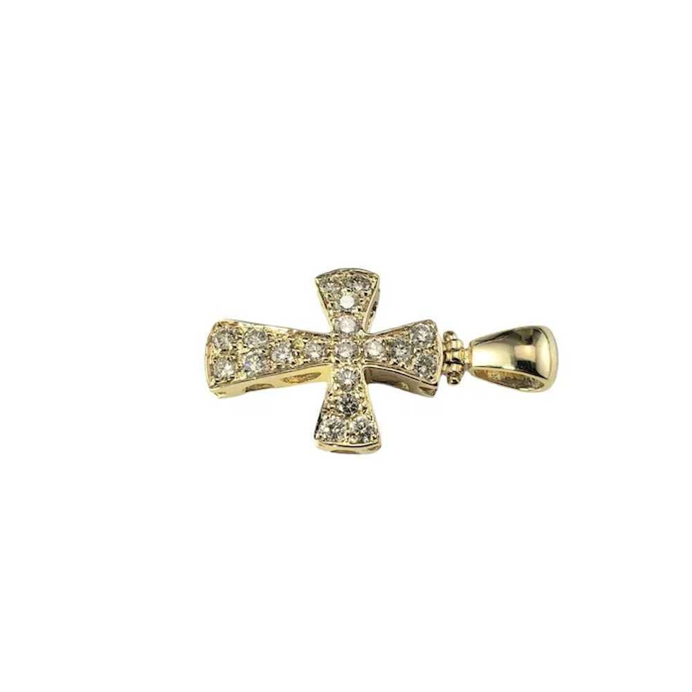 14 Karat Yellow Gold Diamond Cross Pendant #16843 - image 5
