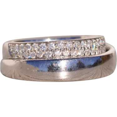 Designer Signed Platinum and Natural Diamond Band