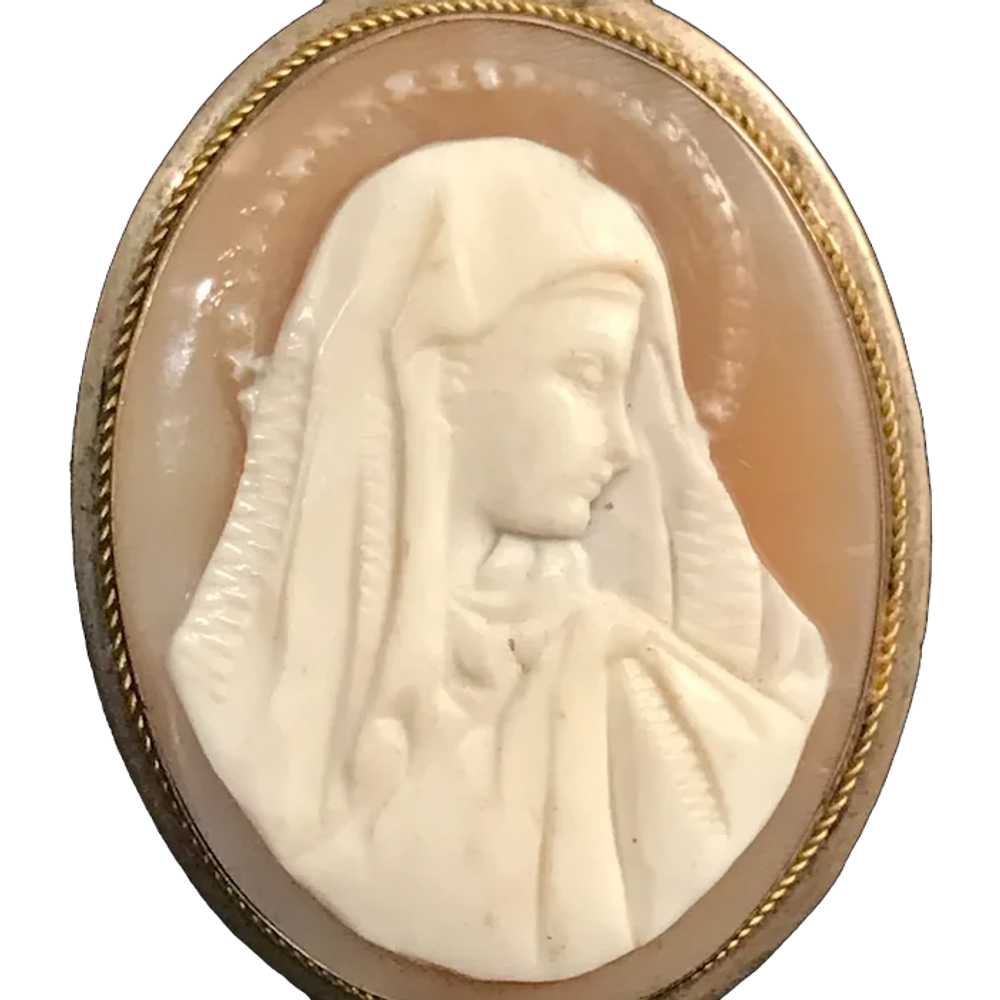 Blessed Virgin Mary Cameo Brooch or Pendant - image 1