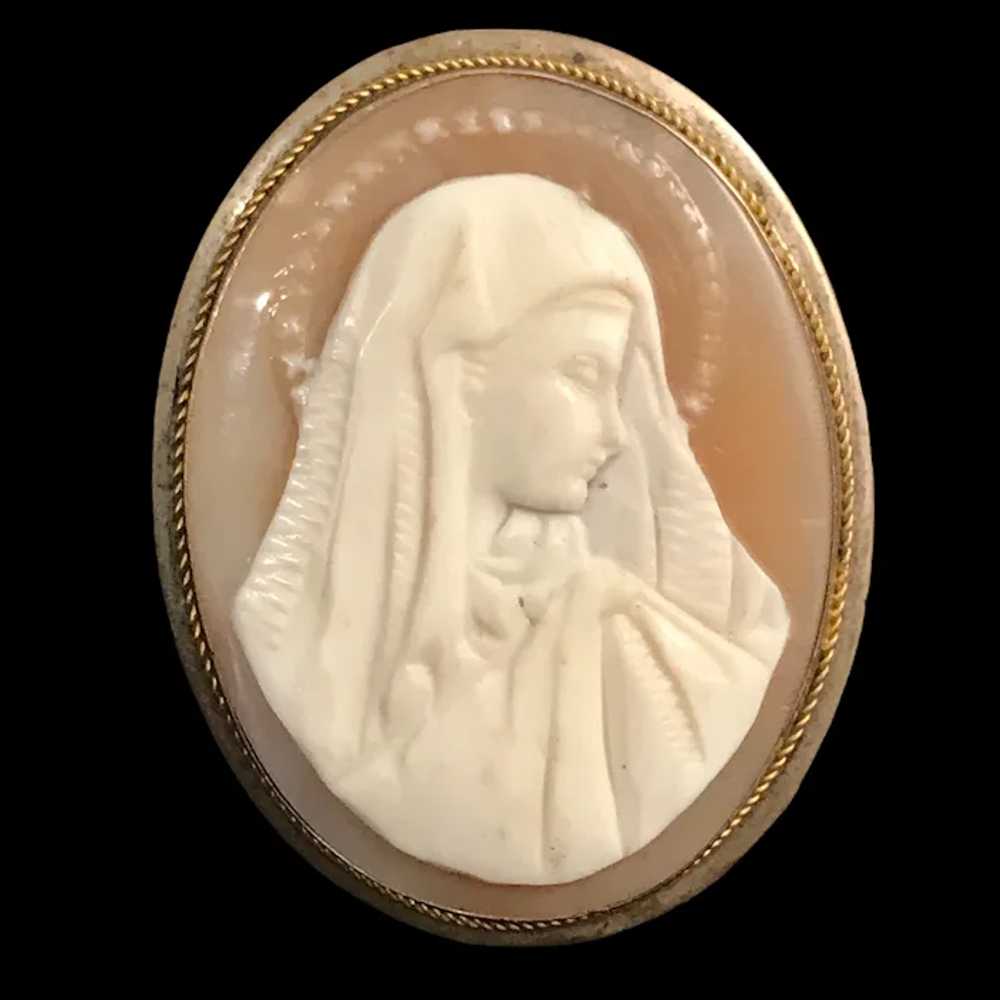 Blessed Virgin Mary Cameo Brooch or Pendant - image 2