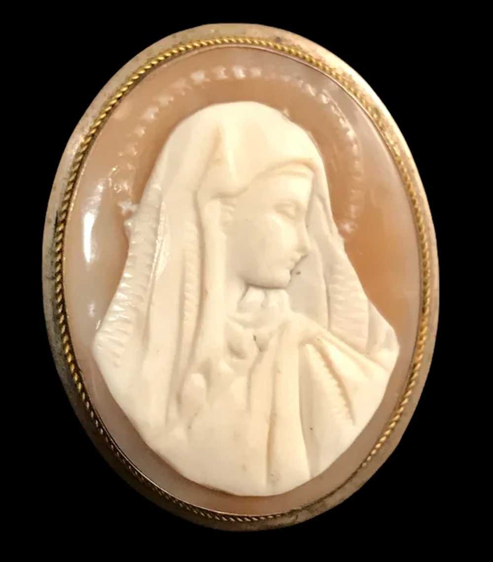 Blessed Virgin Mary Cameo Brooch or Pendant - image 5