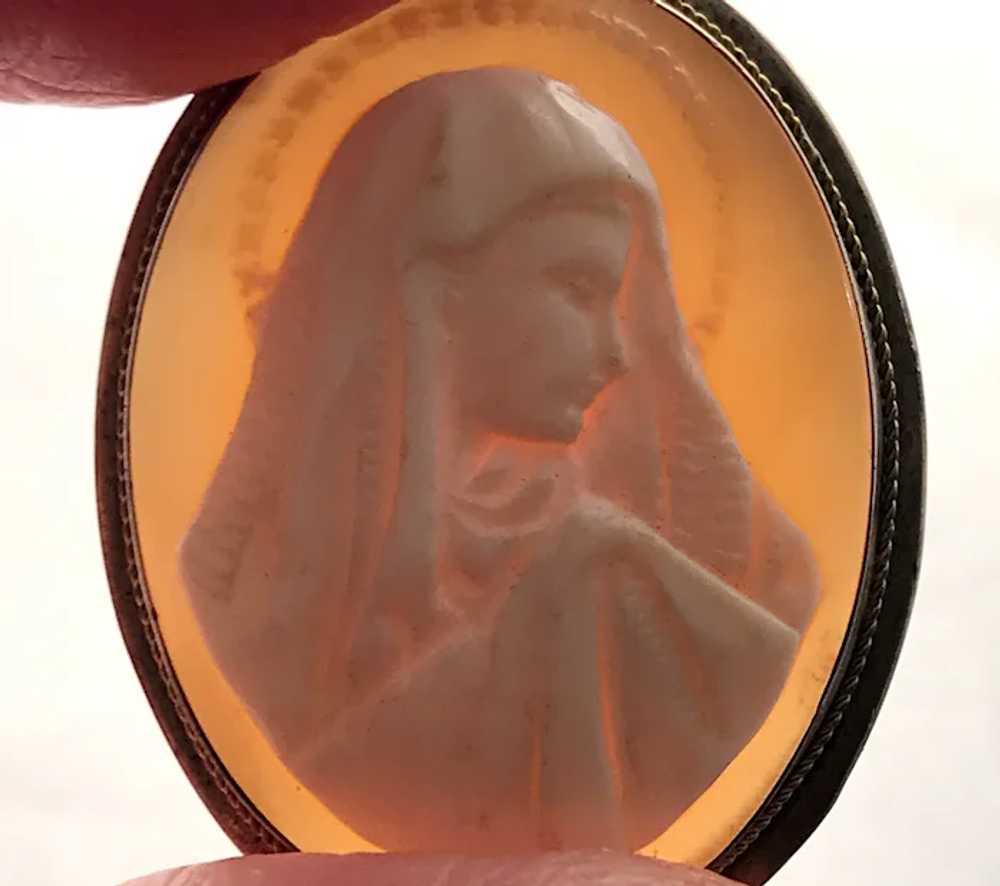 Blessed Virgin Mary Cameo Brooch or Pendant - image 6